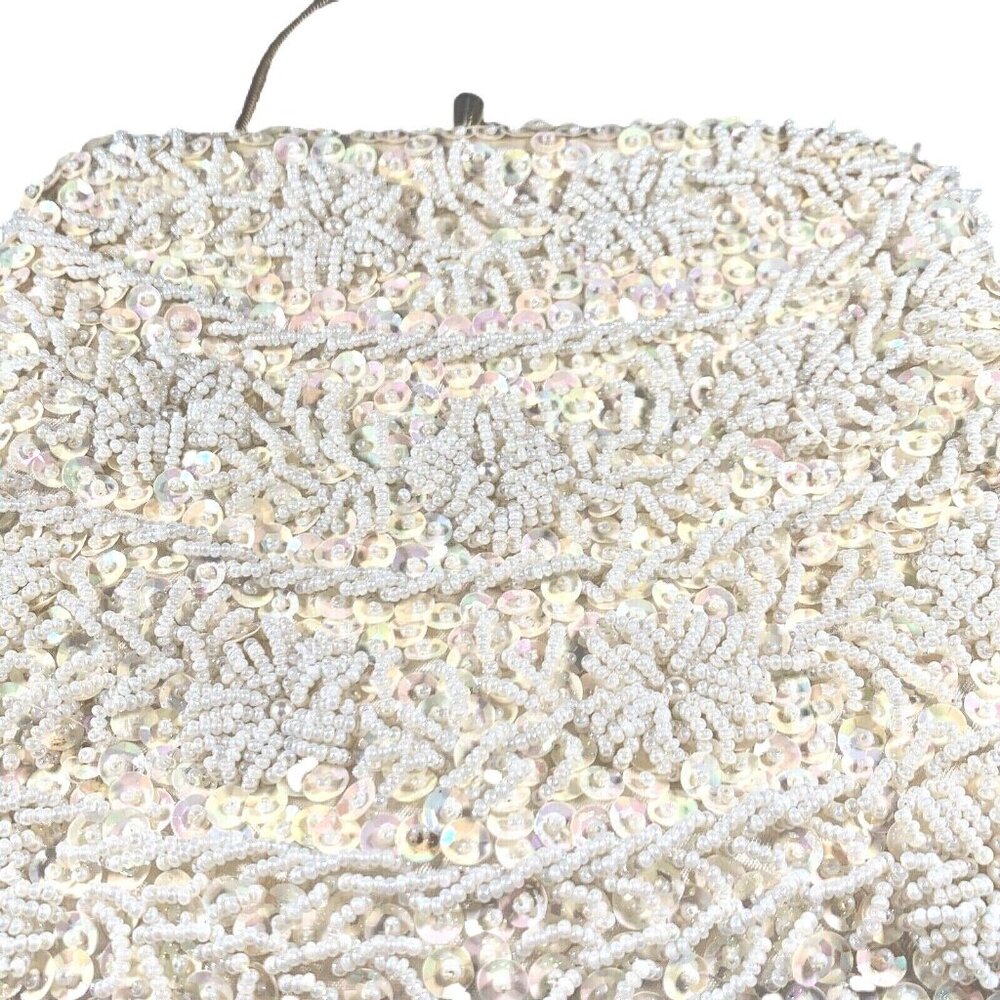 Vtg Bon Soir Beaded Evening Bag Purse Handmade Hong Kong Italian Beads - Picture 10 of 12